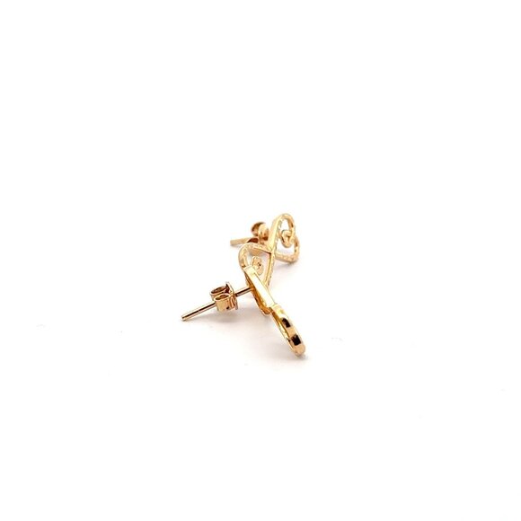 18K Gold Earrings Post Infinity 1.80 grams - Picture 6 of 9